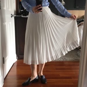 ASOS white pleated midi skirt lined